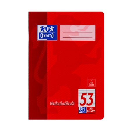 Oxford Vokabelheft, DIN A5, 32 Blatt, 2 Spalten, liniert