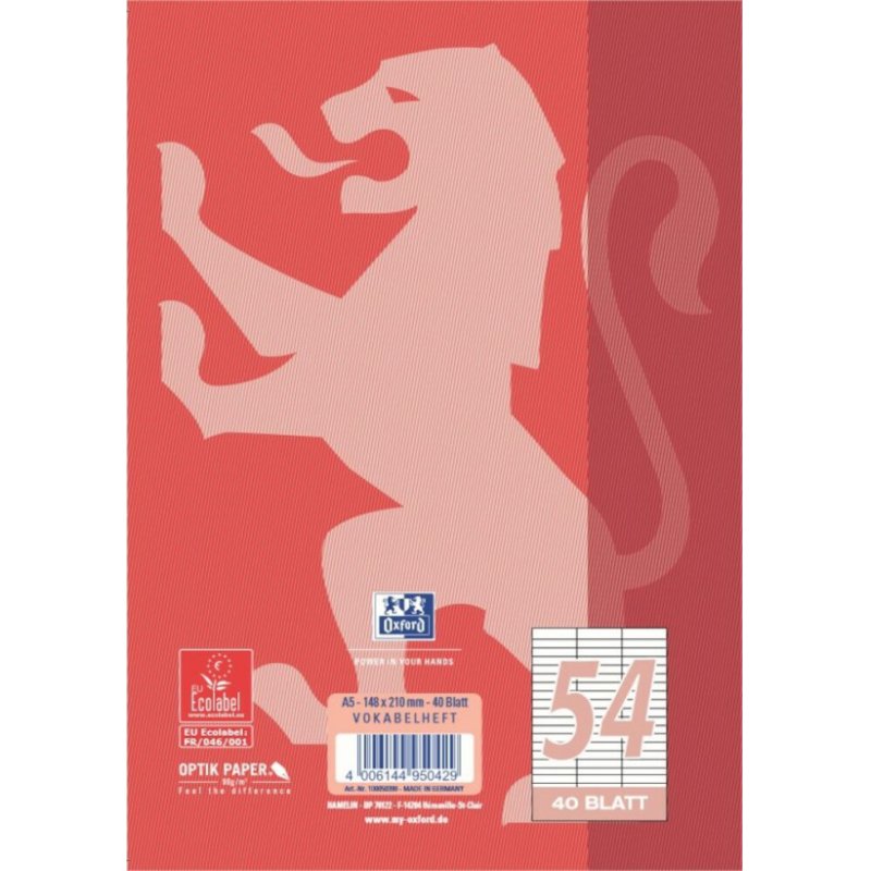 Oxford 100050390 bloc-notes A5 Rouge