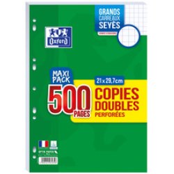 Oxford Copies doubles perforées, A4, Seyès, MAXI PACK