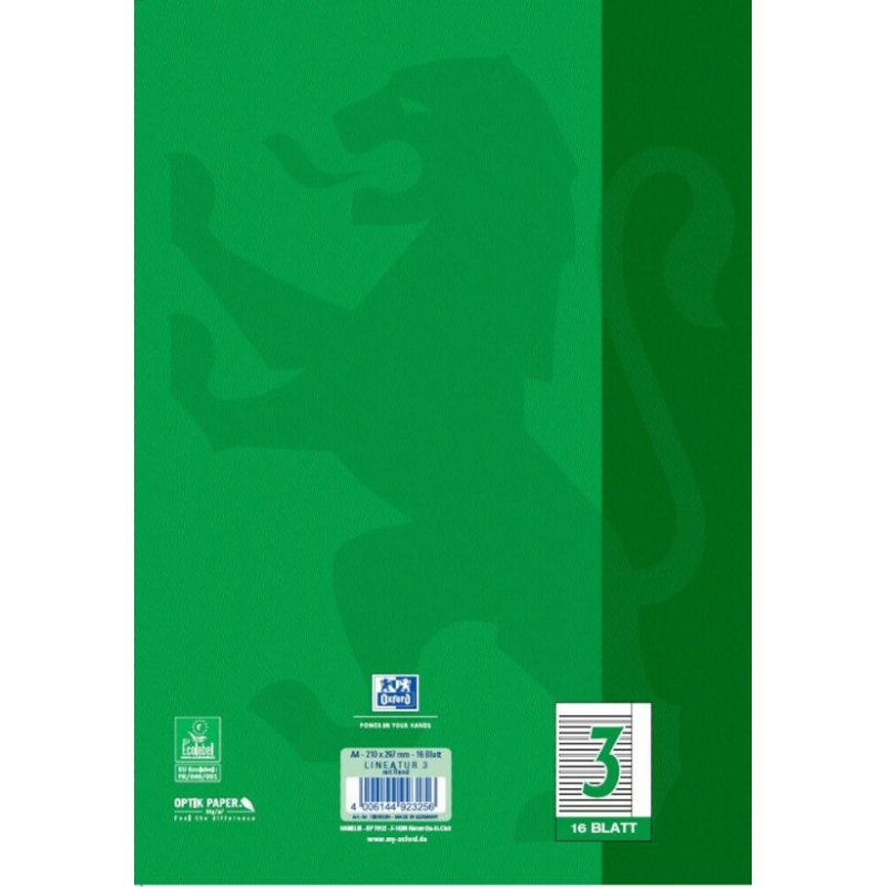 Oxford 100050364 bloc-notes A4 Vert