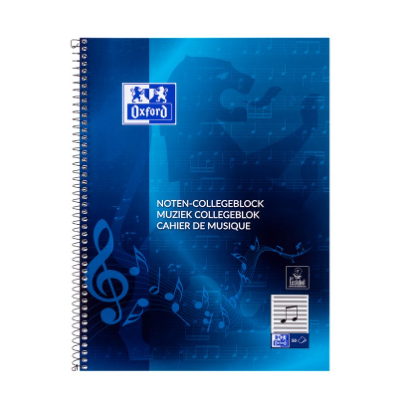 Oxford Noten-Collegeblock, DIN A4, 50 Blatt, Lineatur 14