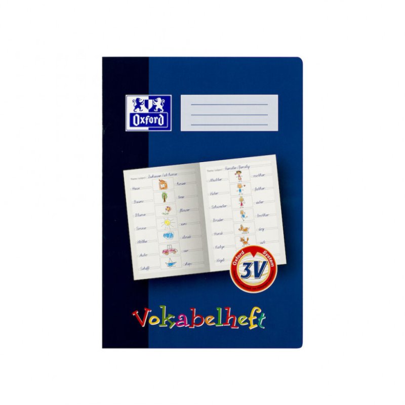 Oxford Vokabelheft, Lineatur: 3V, DIN A4, 16 Blatt