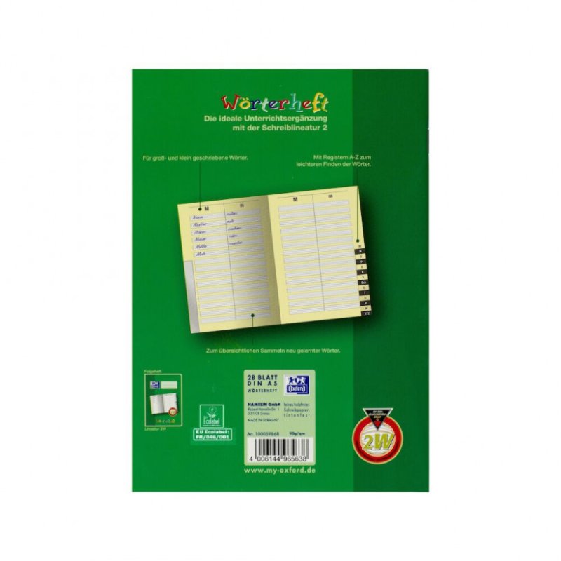Oxford 100059868 bloc-notes A5 Vert
