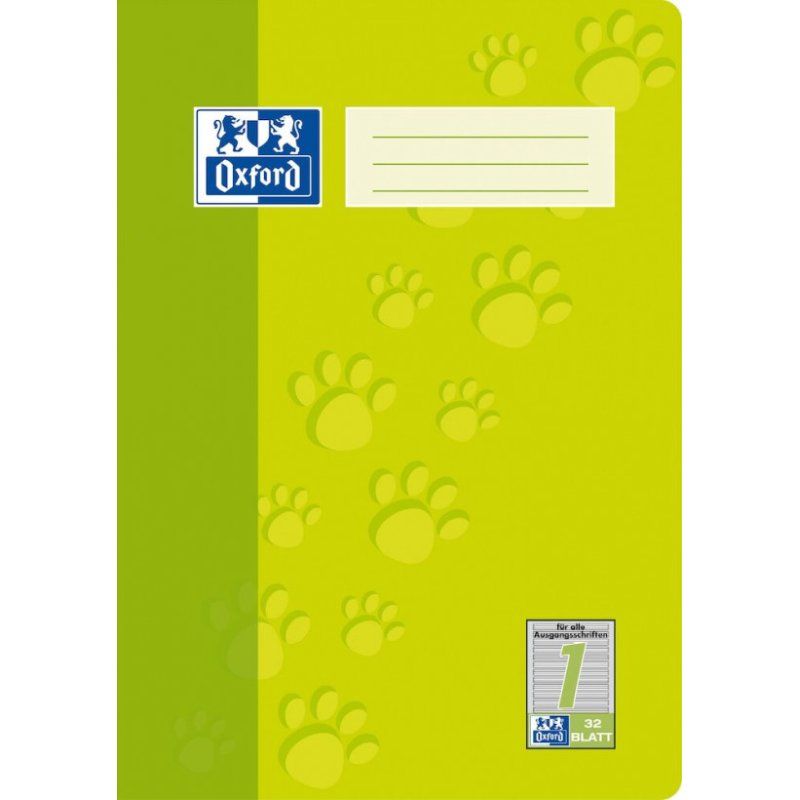 Oxford Junior Schulheft "Tatzen", DIN A4, Lineatur 1