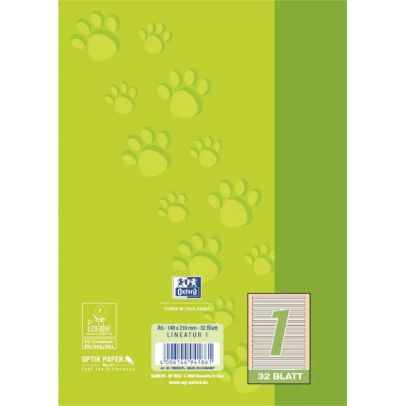 Oxford 100050375 writing notebook A5 Green