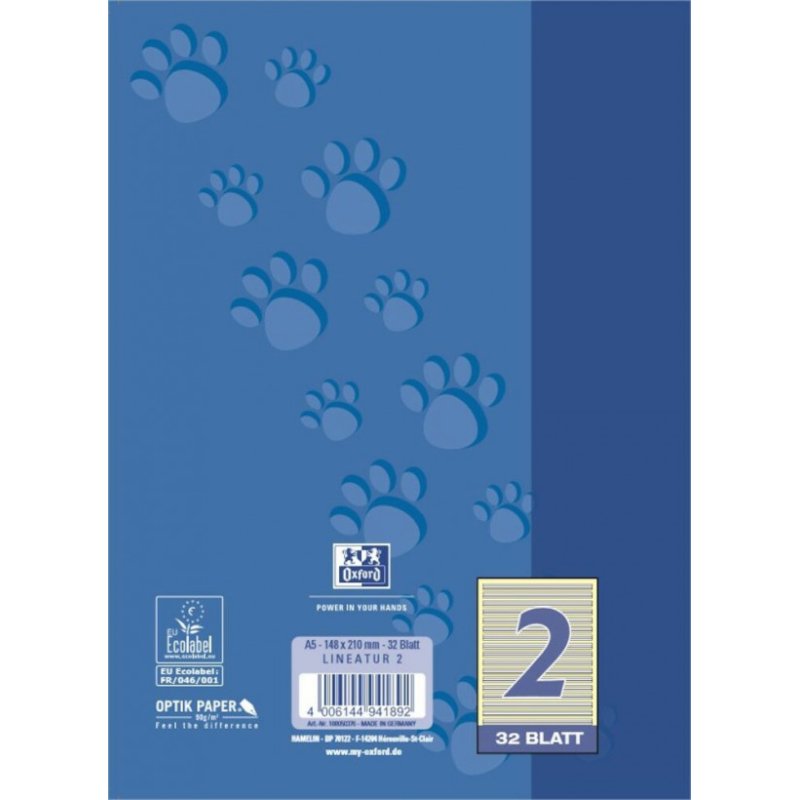 Oxford 100050376 bloc-notes A5 Bleu