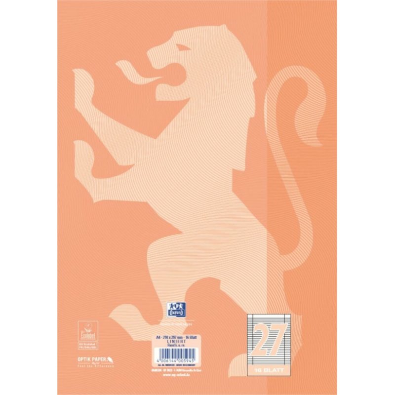 Oxford 400104444 writing notebook A4