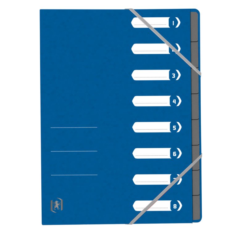 Oxford Trieur Top File , A4, 8 compartiments, bleu
