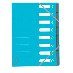 Oxford Trieur Top File , A4, 8 compartiments, bleu clair