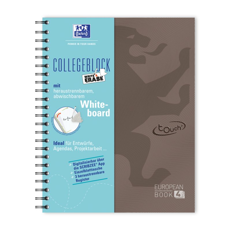 Oxford TOUCH bloc-notes A4 120 feuilles Marron