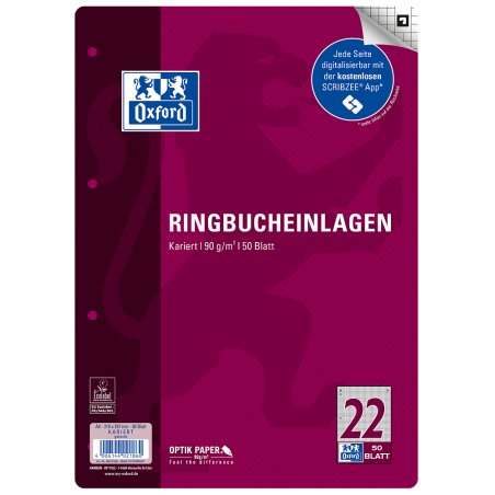 Oxford 400131466 recharge de papier 210 x 297 mm (A4) 50 feuilles