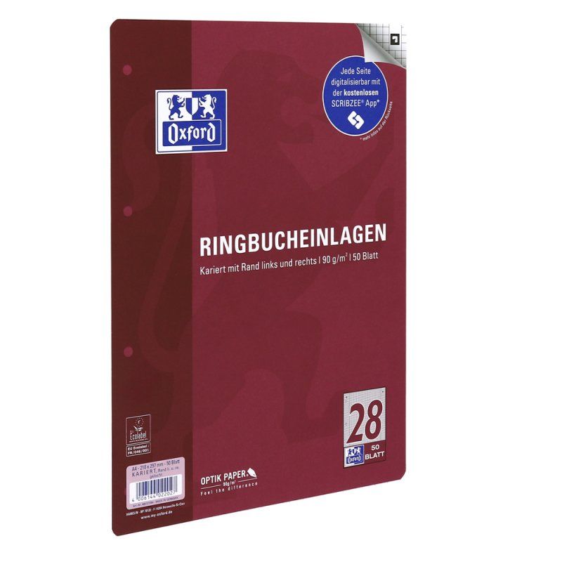 Oxford 400131584 notebook filler paper 210 x 297 mm (A4) 50 sheets