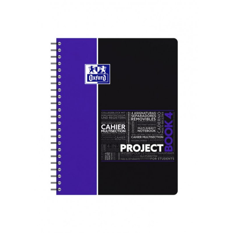 Oxford 400037408 writing notebook A4 Purple, Yellow, Blue, Red