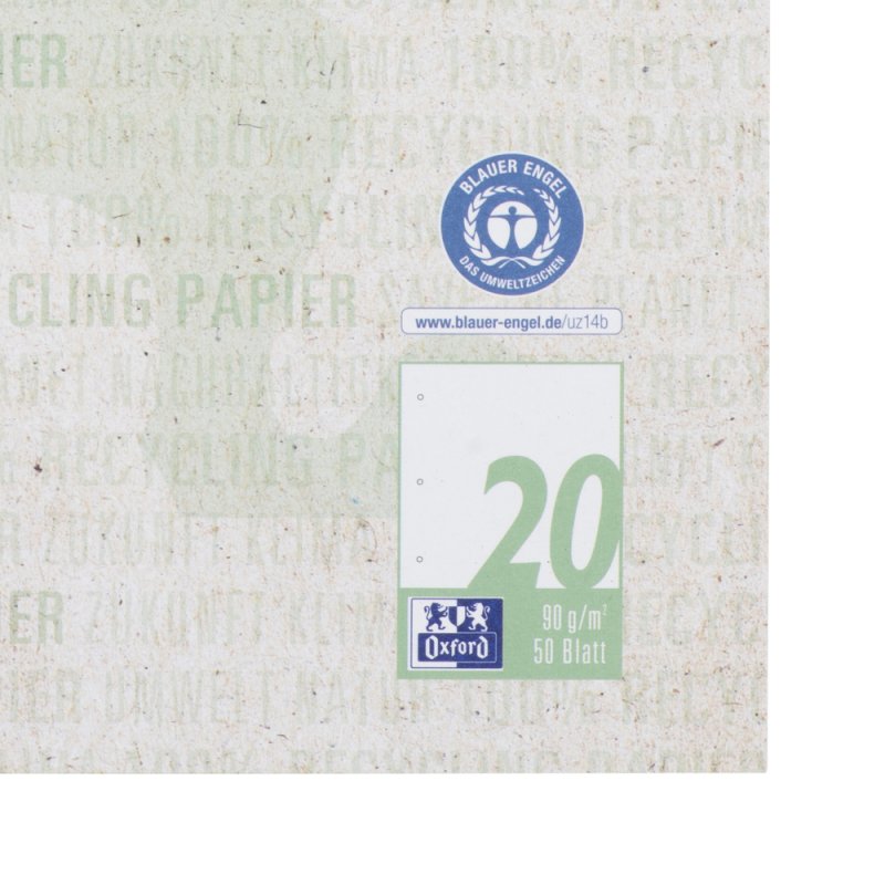 Oxford 400159590 bloc-notes A4 50 feuilles Vert