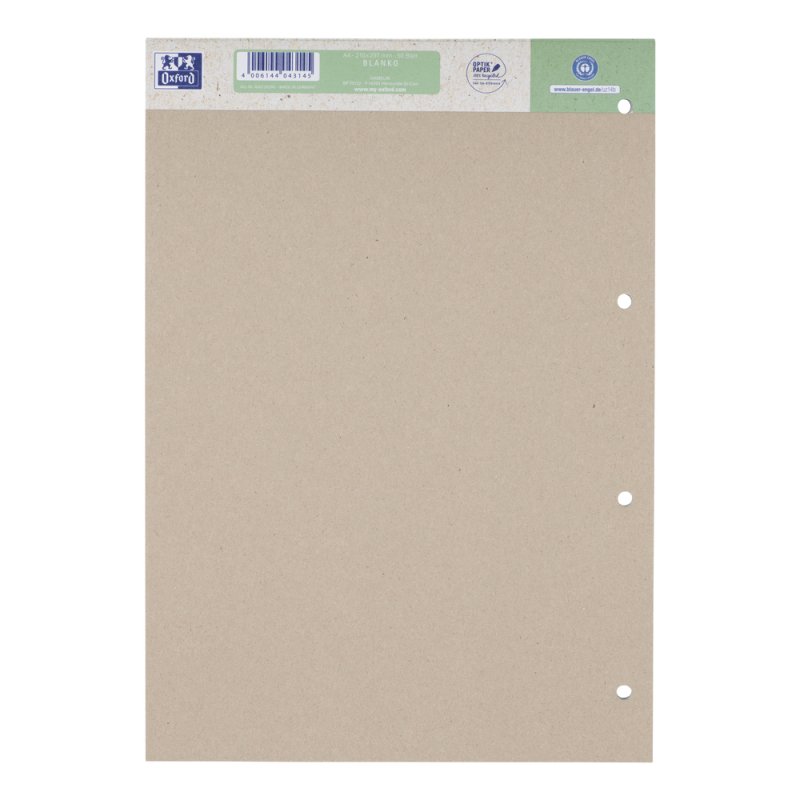 Oxford Schulblock "Recycling", DIN A4, 50 Blatt, Lineatur 20