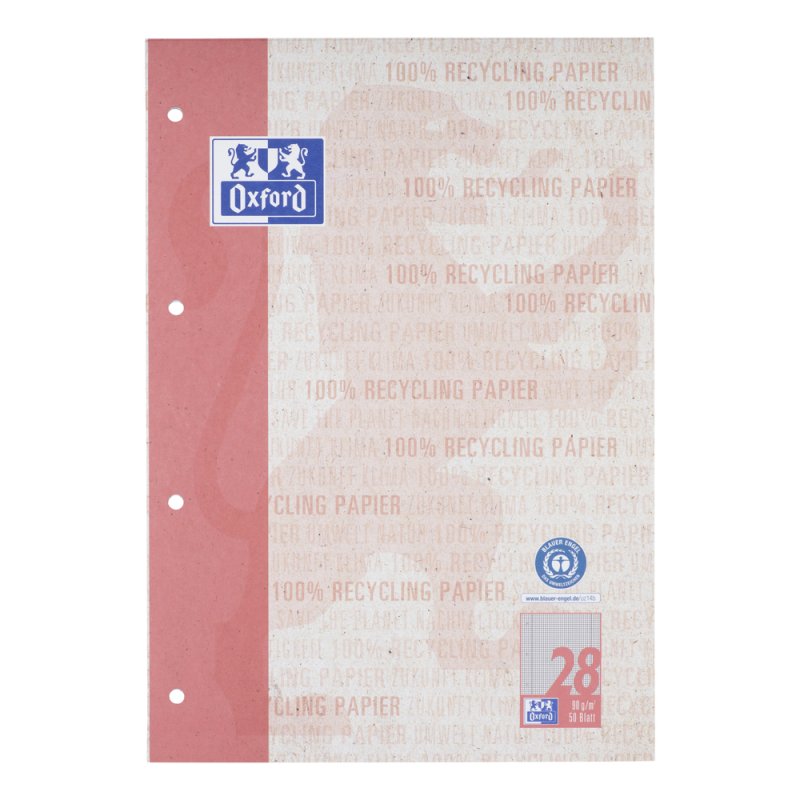 Oxford 400159594 bloc-notes A4 50 feuilles Rouge