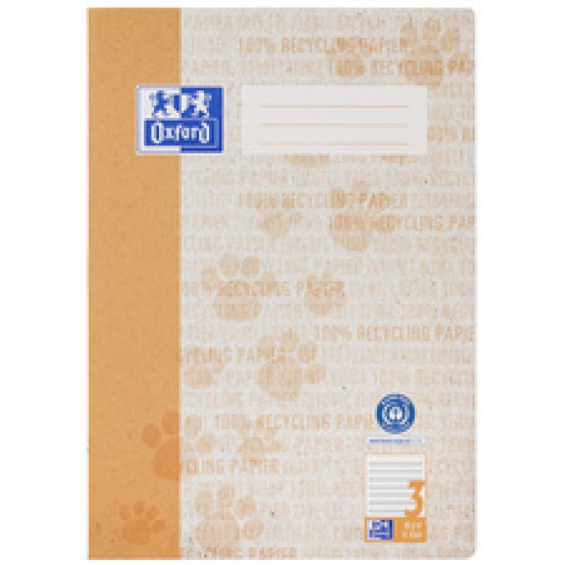 Oxford Schulheft "Recycling", DIN A4, 16 Blatt, Lineatur 3