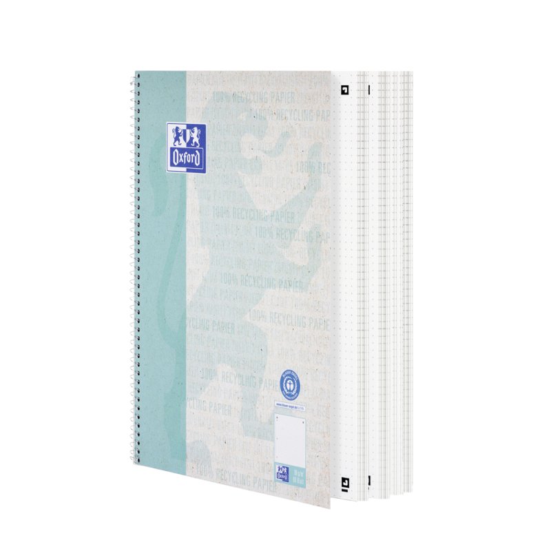 Oxford Recycling Collegeblock bloc-notes A4 80 feuilles Couleur aqua