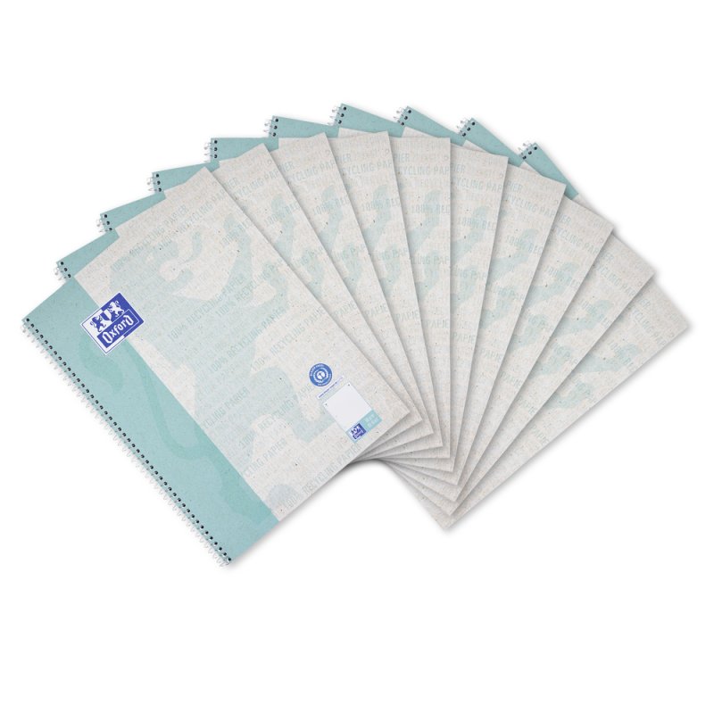 Oxford Recycling Collegeblock writing notebook A4 80 sheets Aqua colour
