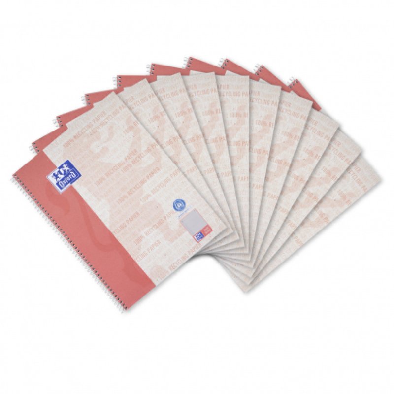 Oxford Collegeblock Recycling rot writing notebook A4 80 sheets Red