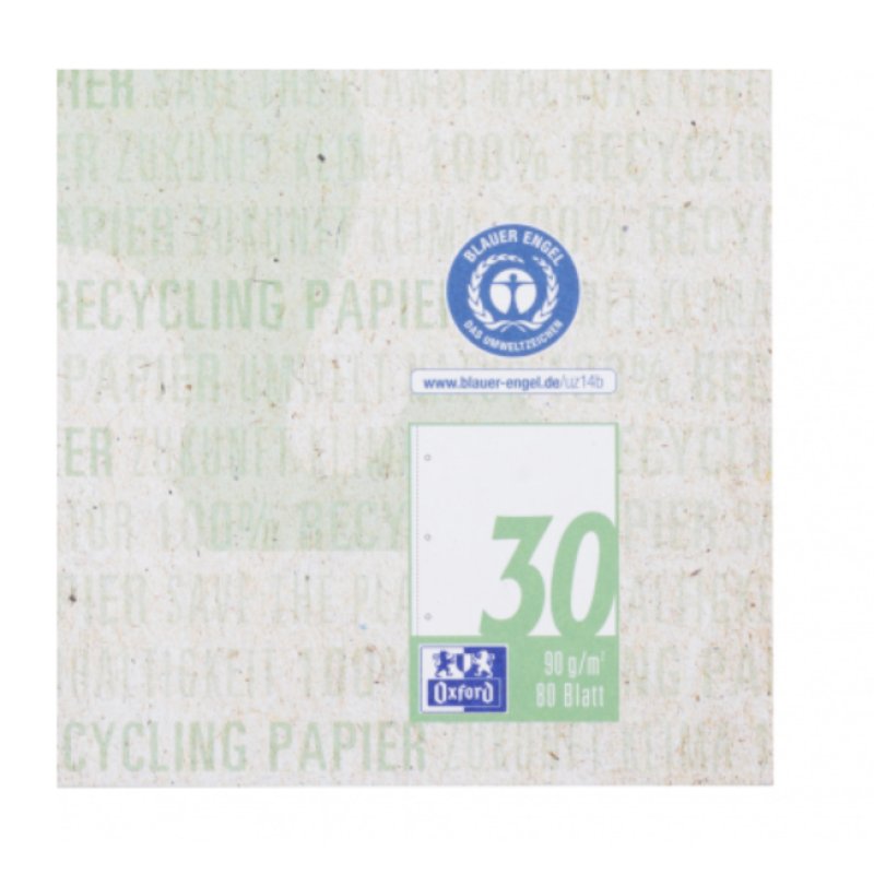 Oxford Collegeblock "Recycling", DIN A4 , 80 Blatt, blanko