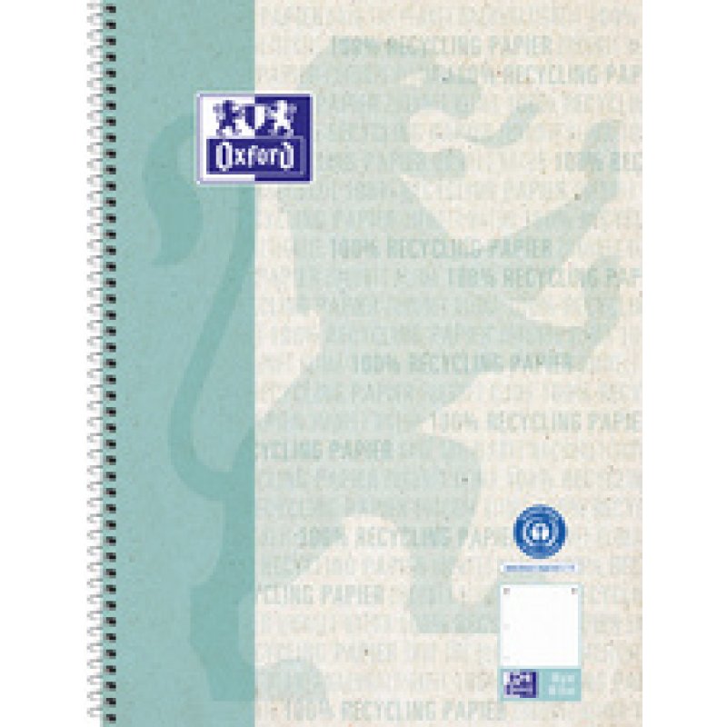 Oxford Collegeblock "Recycling", DIN A4 , 80 Blatt, kariert