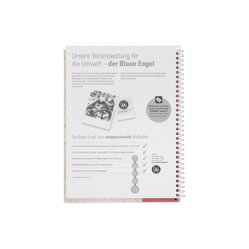 Oxford Recycling Collegeblock writing notebook A5 80 sheets Red