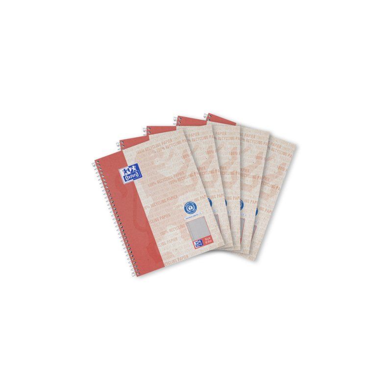 Oxford Recycling Collegeblock writing notebook A5 80 sheets Red