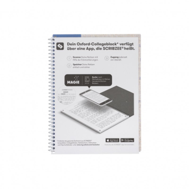 Oxford COLLEGEBLOCK bloc-notes A5 80 feuilles Bleu