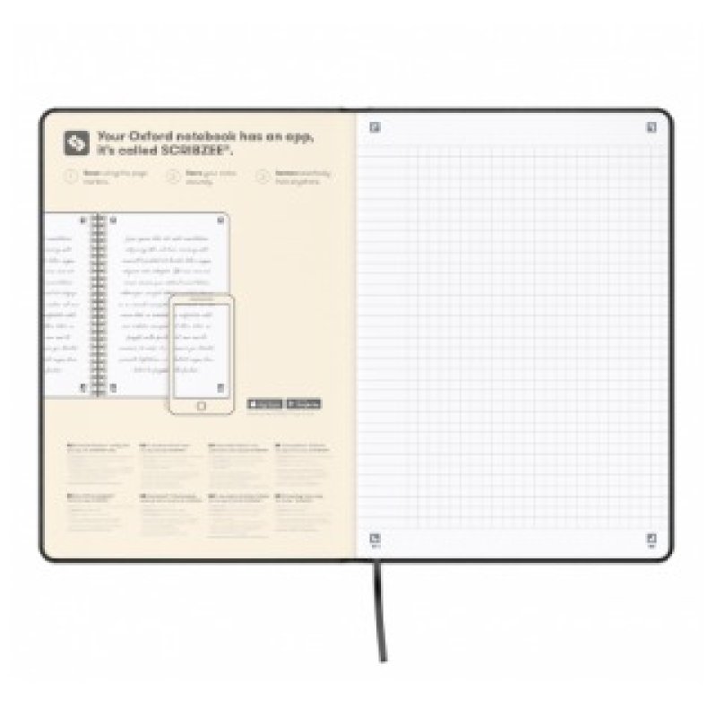 Oxford 400154942 bloc-notes A4 80 feuilles Noir