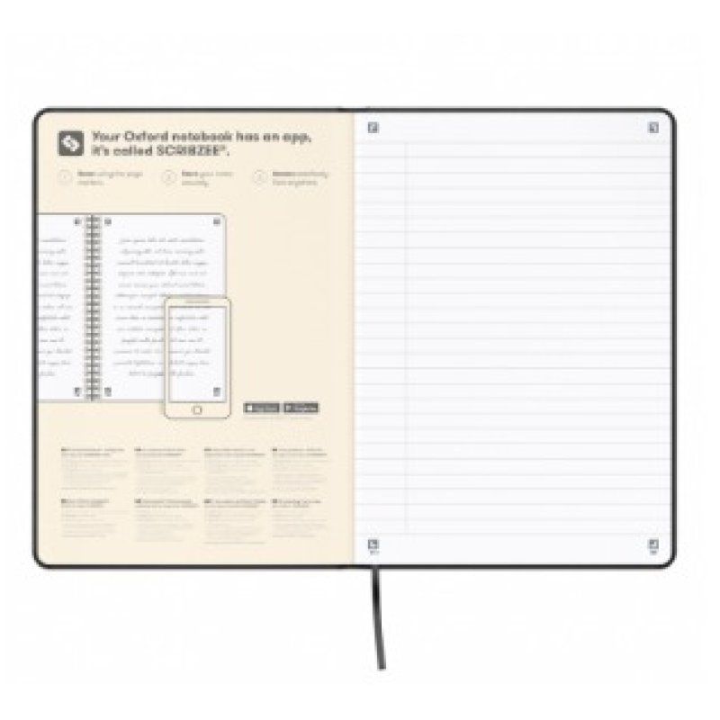 Oxford 400154943 bloc-notes A5 80 feuilles Noir