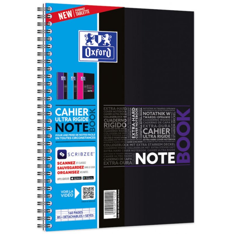 Oxford 400100698 bloc-notes B5 Violet, Rose, Bleu