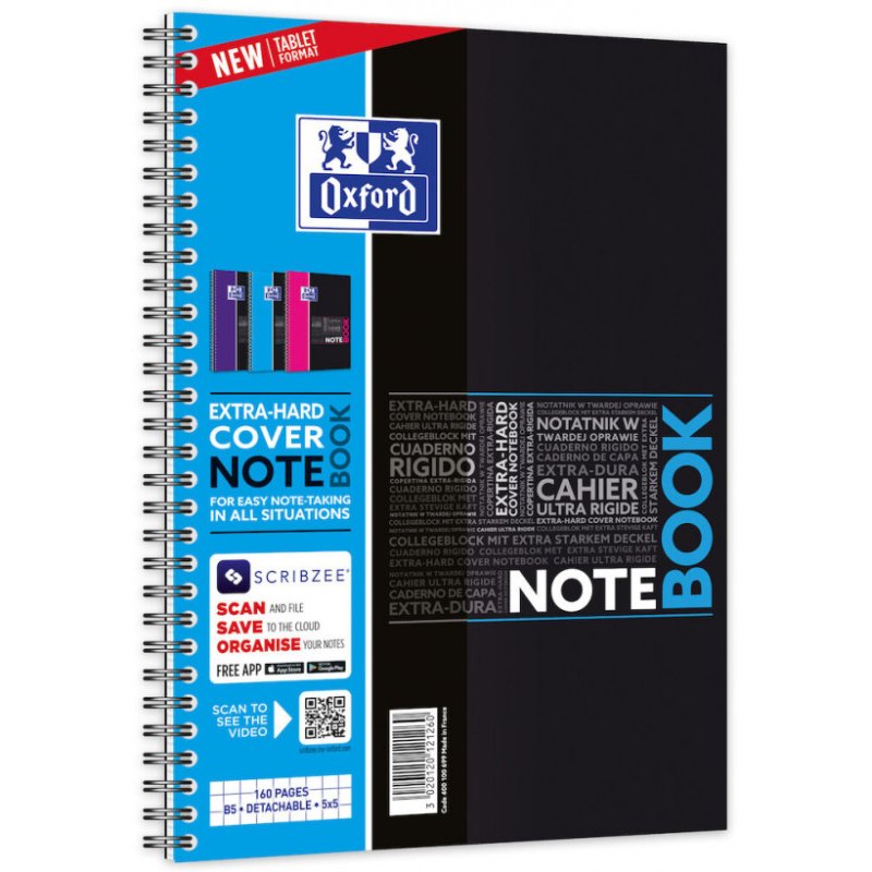 Oxford 400100699 writing notebook B5 Purple, Pink, Blue