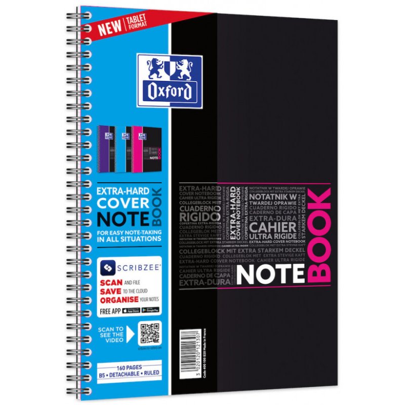 Oxford Etudiants Cahier à spirale "NOTEBOOK", B5, ligné