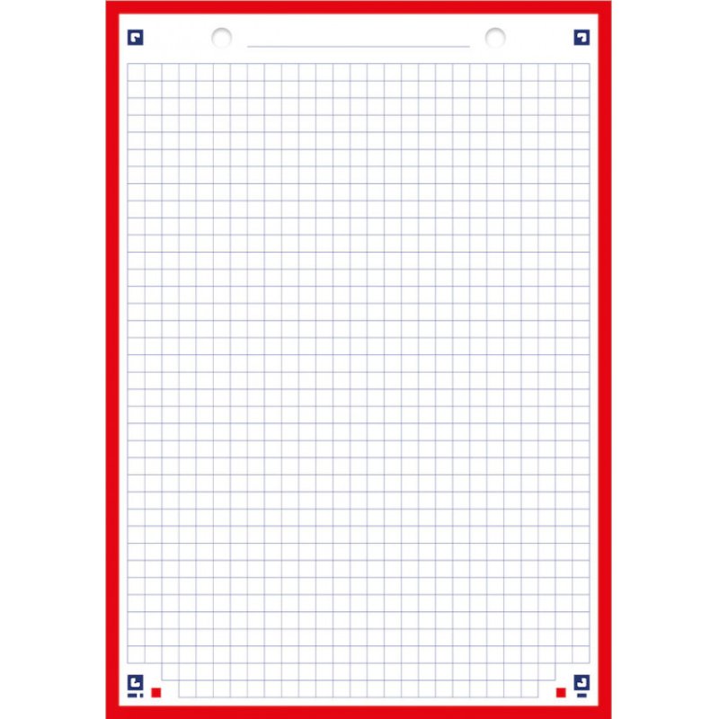 Oxford Bloc de fiches bristol, A5, quadrillé, blanc / rouge
