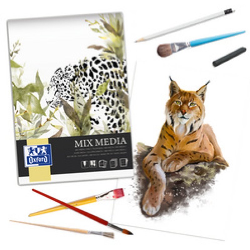 Oxford Art Bloc de dessin techniques mixtes "Mix Media", A4