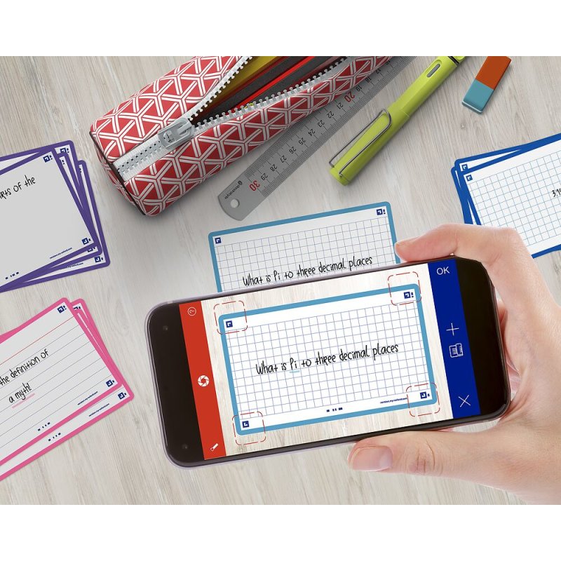 Oxford Fiches "Flash 2.0", 75x125 mm, quadrillé, turquoise