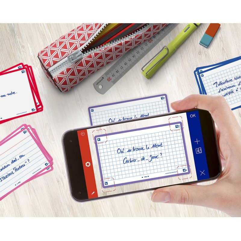 Oxford Fiches "Flash 2.0", 75 x 125 mm, quadrillé, violet