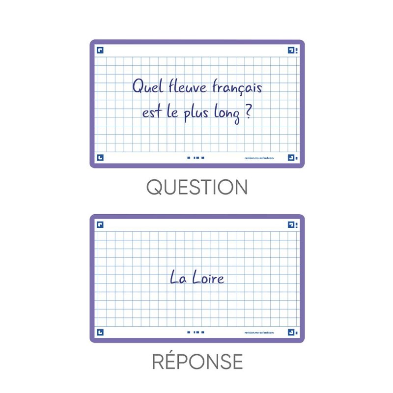 Oxford Fiches "Flash 2.0", 75 x 125 mm, quadrillé, violet