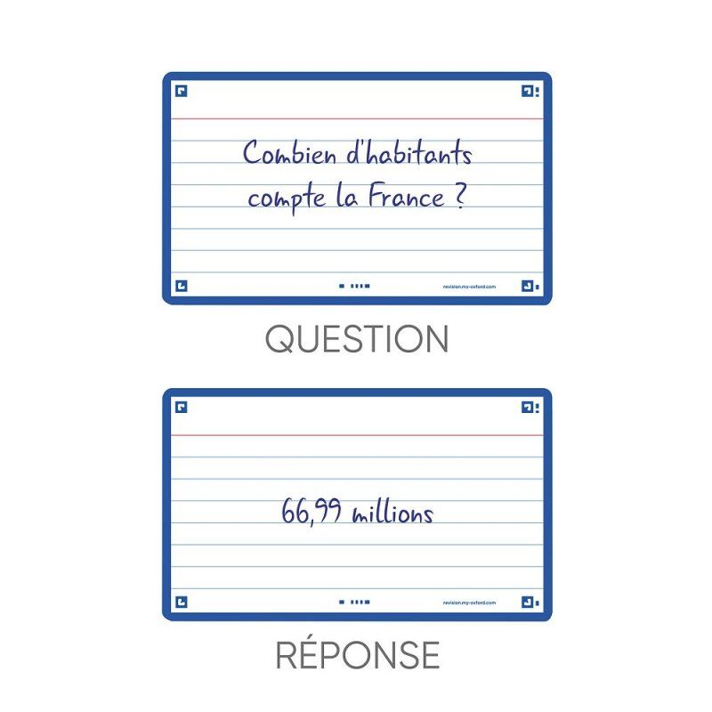 Oxford 400133875 index card Navy 80 pc(s)