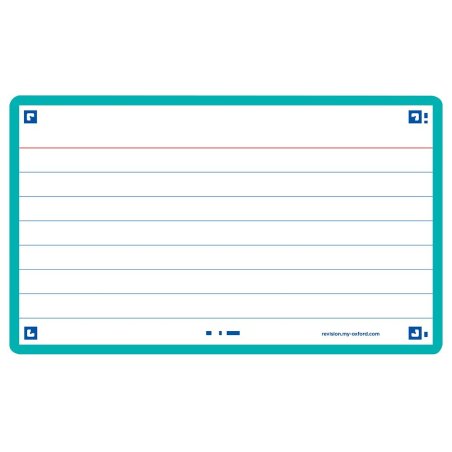 Oxford Fiches "Flash 2.0", 75 x 125 mm, ligné, menthe
