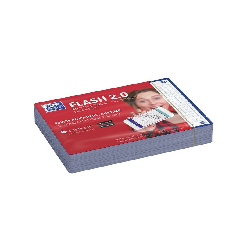 Oxford Fiches "Flash 2.0", 105 x 148 mm, bleu marine