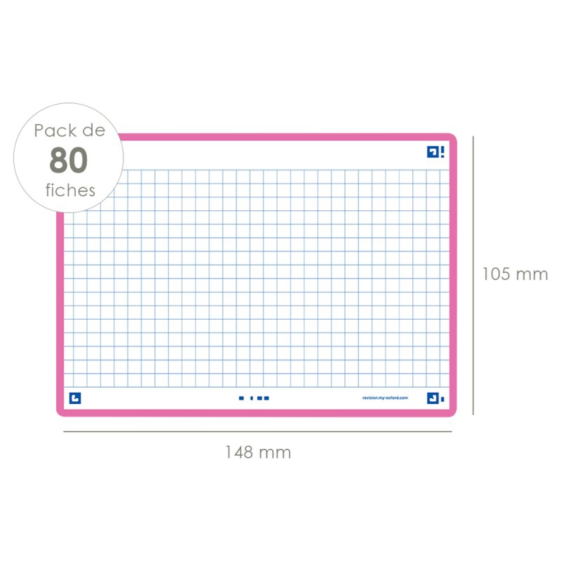Oxford Fiches "Flash 2.0", 105 x 148 mm, fuchsia