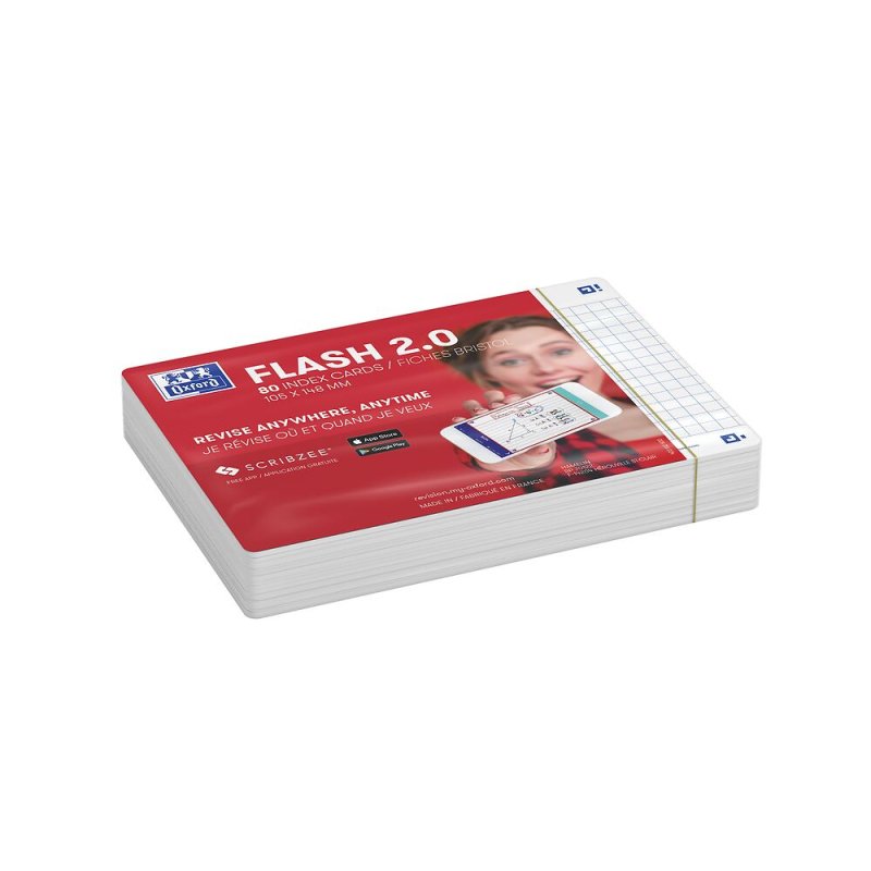 Oxford Fiches "Flash 2.0", 105 x 148 mm, blanc