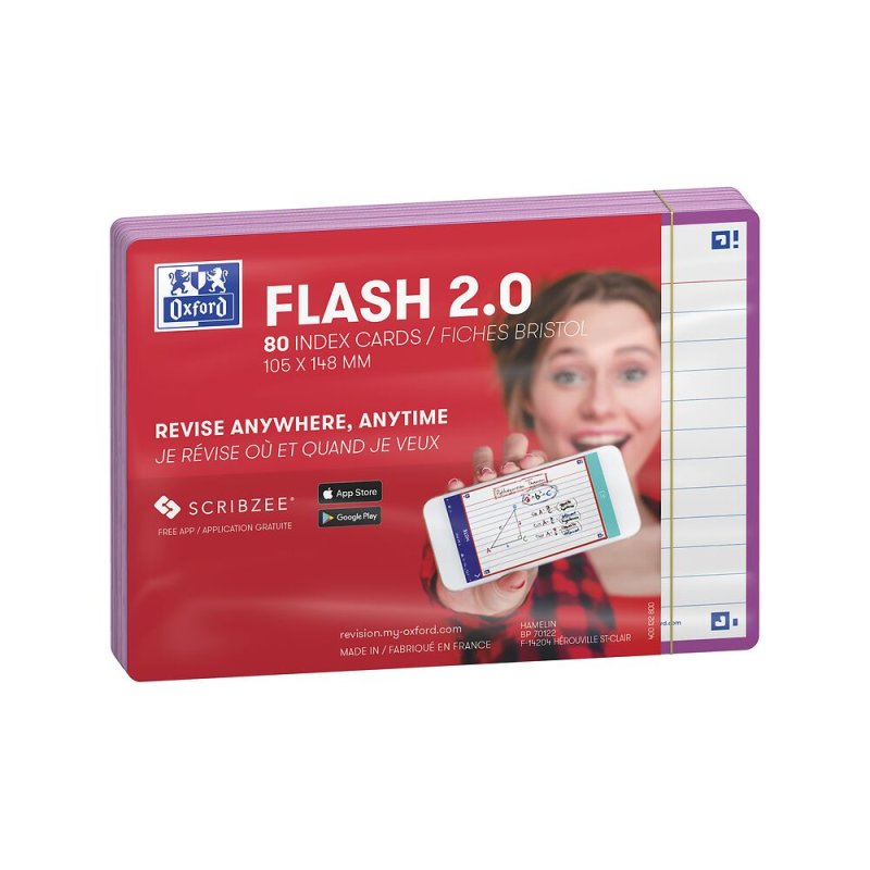 Oxford Fiches "Flash 2.0", 105 x 148 mm, lilas