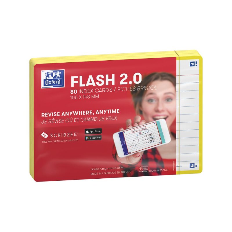 Oxford Fiches "Flash 2.0", 105 x 148 mm, jaune