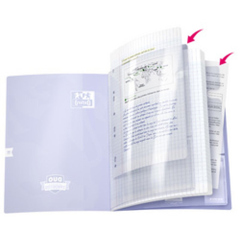 Oxford Cahier à pochettes DUO, 240 x 320 mm, seyès, 96 pages