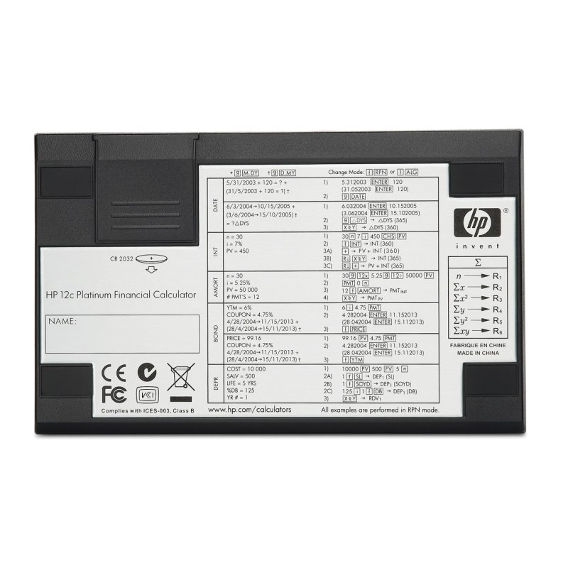 HP 12c calculatrice Bureau Calculatrice financière Aluminium, Noir