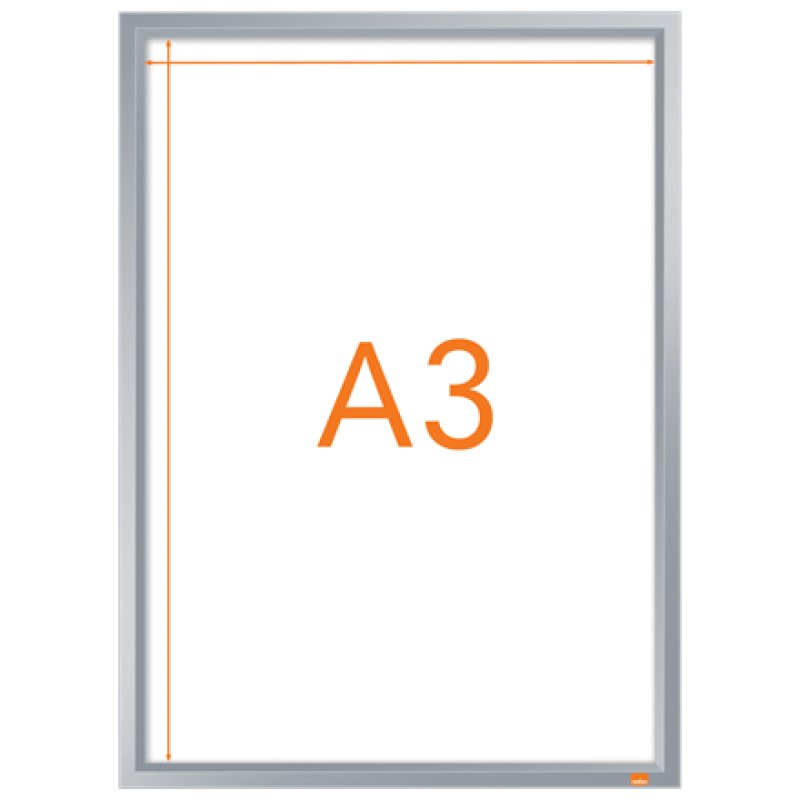 nobo Porte-affiche mural Impression Pro, A3, argent