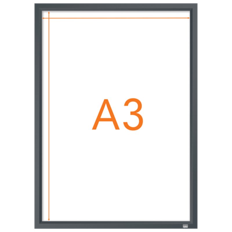 nobo Porte-affiche mural Impression Pro, A3, graphite